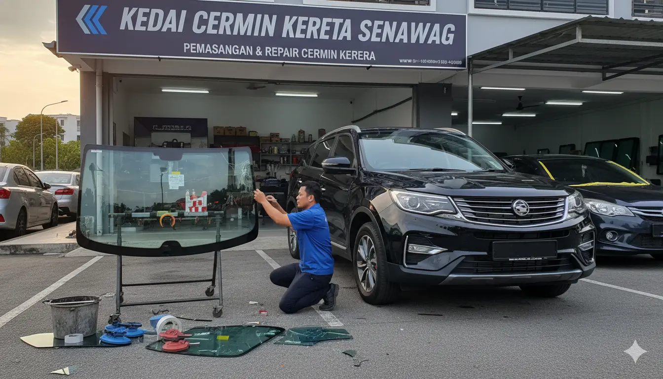 kedai cermin kereta senawang